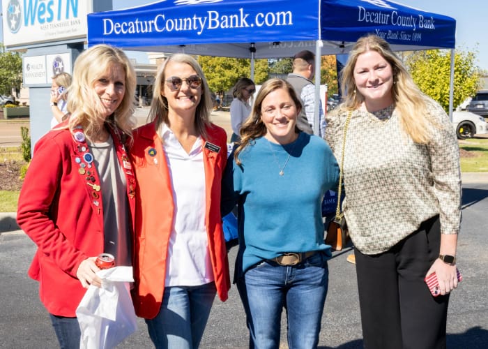 Four women celebrating the 125 Anniversary of the West Tennessee Bank