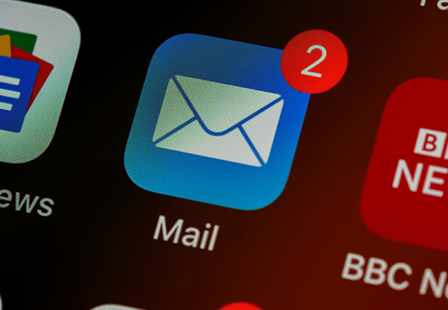 Email icon on a phone